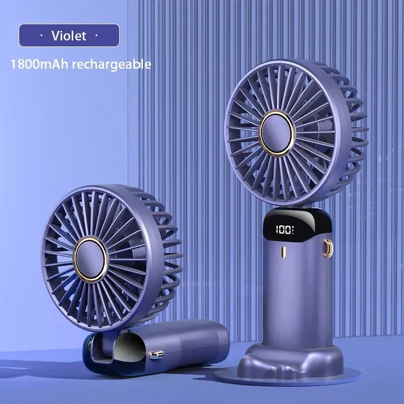 Portable Rechargeable Mini Fan with Digital Display