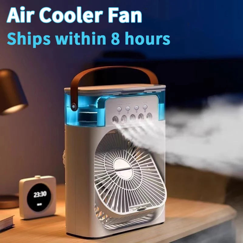 3-in-1 Portable Air Cooler Fan with Humidifier & LED Night Light