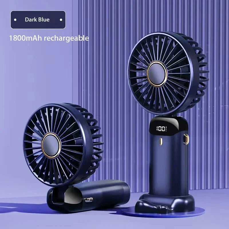 Portable Rechargeable Mini Fan with Digital Display