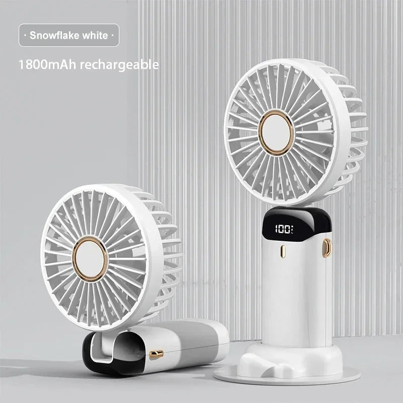 Portable Rechargeable Mini Fan with Digital Display