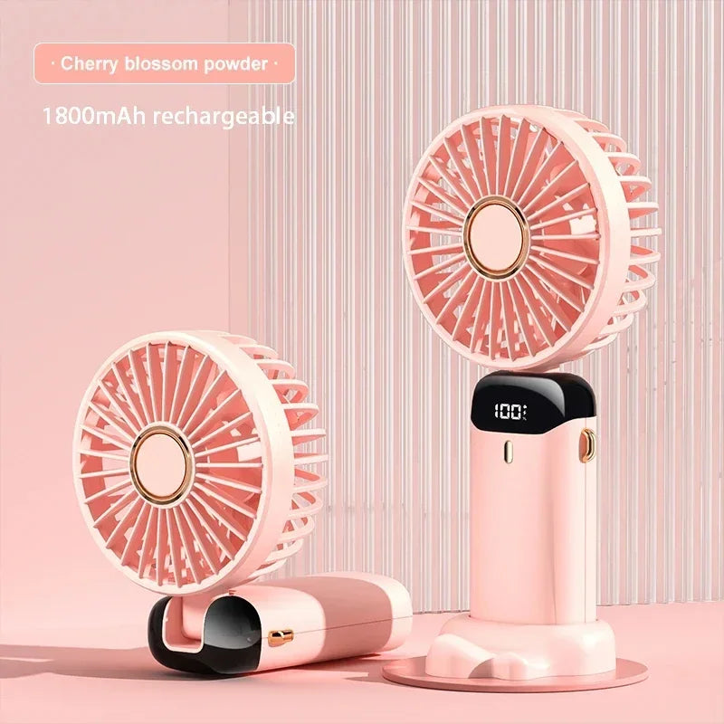 Portable Rechargeable Mini Fan with Digital Display