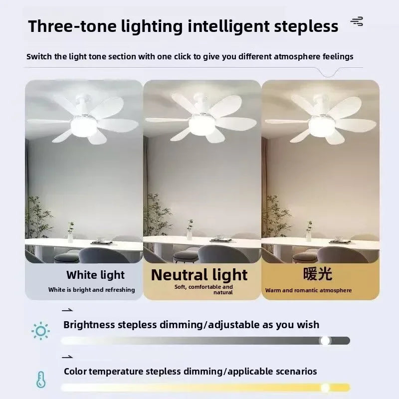 E27 Ceiling Fan Light with Remote Control – Quiet Cooling & LED Lighting