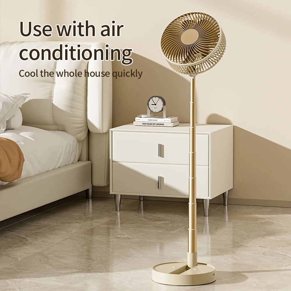 Rechargeable Foldable Portable Fan with Timer & 4 Speed Settings