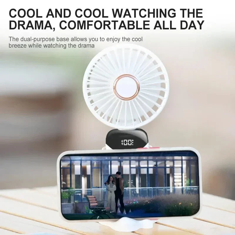 Portable Rechargeable Mini Fan with Digital Display