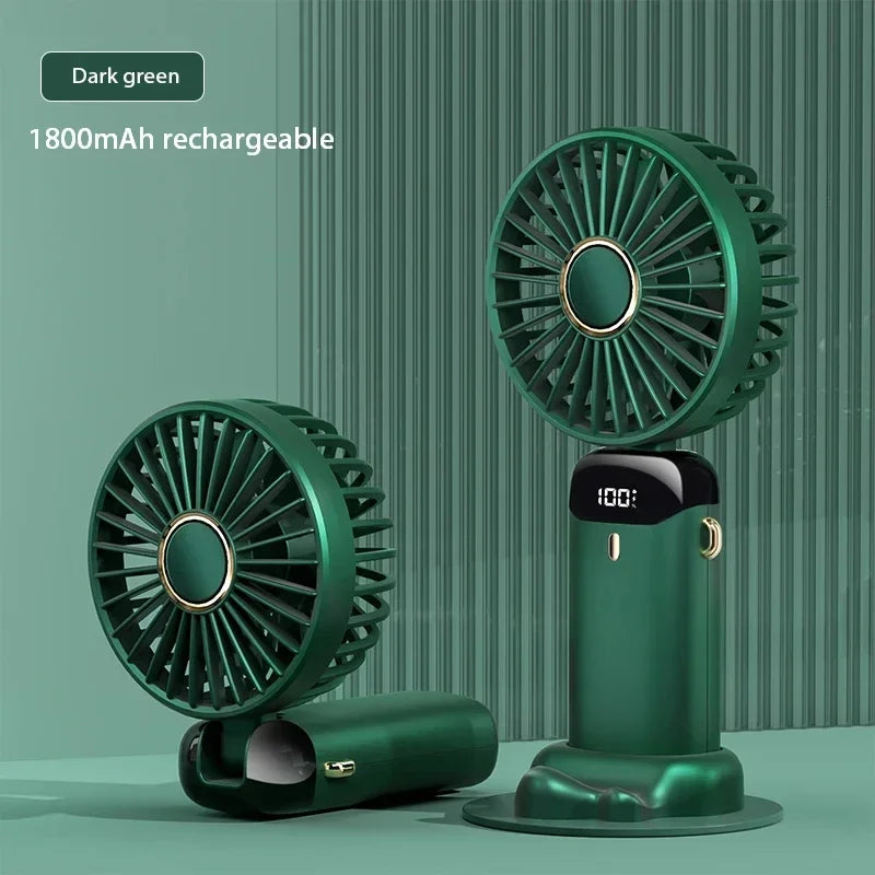 Portable Rechargeable Mini Fan with Digital Display