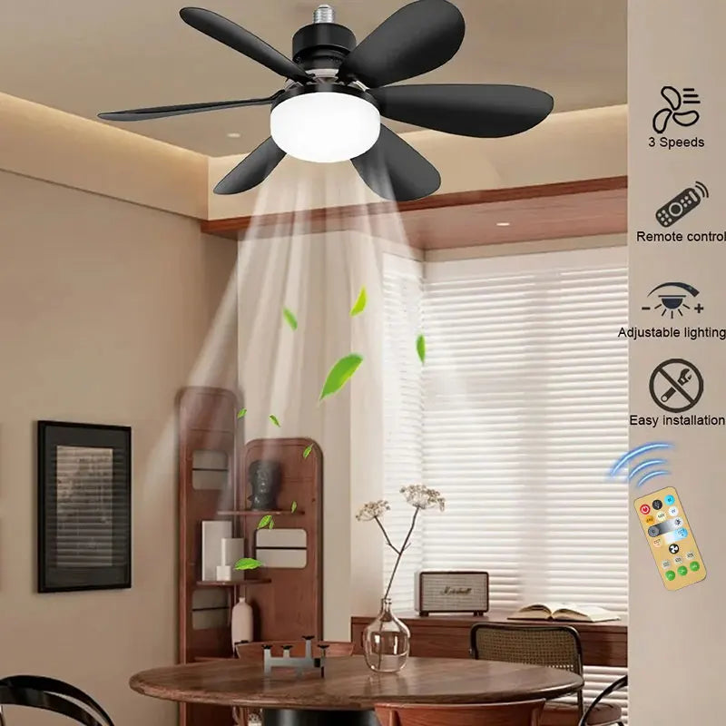 Smart Ceiling Fan Light with Remote Control & Adjustable LED Lighting